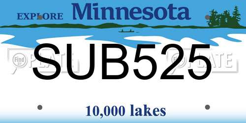 SUB525 Minnesota License Plate