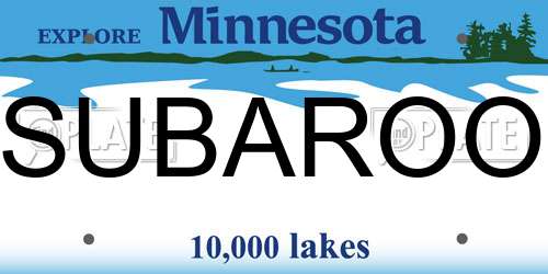 SUBAROO Minnesota License Plate