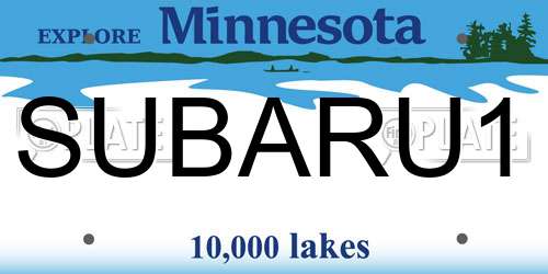 SUBARU1 Minnesota License Plate