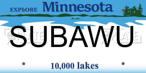 SUBAWU Minnesota License Plate
