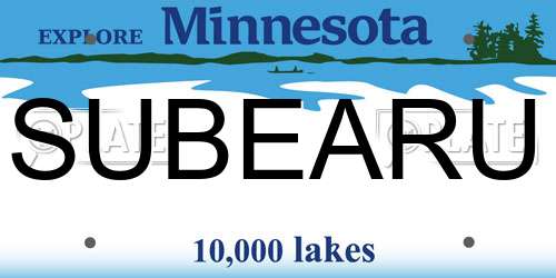 SUBEARU Minnesota License Plate