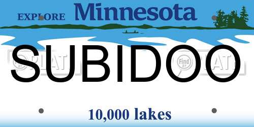 SUBIDOO Minnesota License Plate