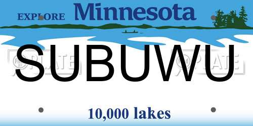 SUBUWU Minnesota License Plate