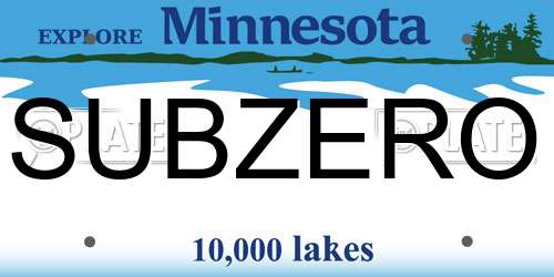 SUBZERO Minnesota License Plate