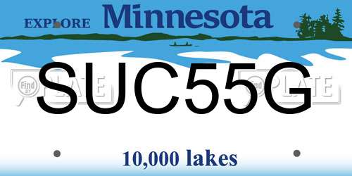 SUC55G Minnesota License Plate
