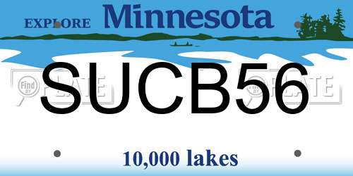 SUCB56 Minnesota License Plate