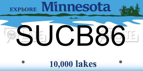 SUCB86 Minnesota License Plate
