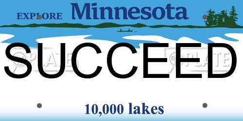SUCCEED Minnesota License Plate