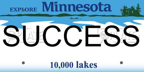 SUCCESS Minnesota License Plate