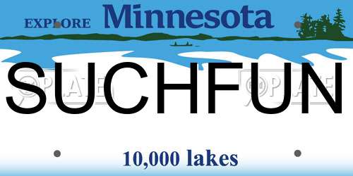 SUCHFUN Minnesota License Plate