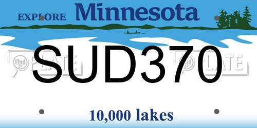 SUD370 Minnesota License Plate
