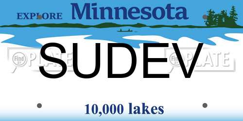 SUDEV Minnesota License Plate