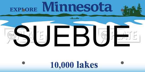 SUEBUE Minnesota License Plate
