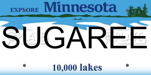 SUGAREE Minnesota License Plate