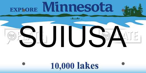 SUIUSA Minnesota License Plate