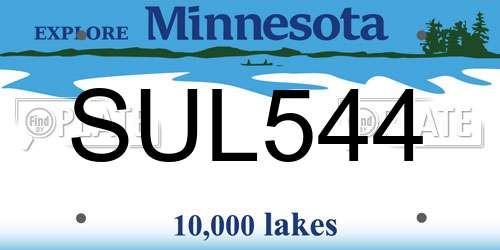 SUL544 Minnesota License Plate