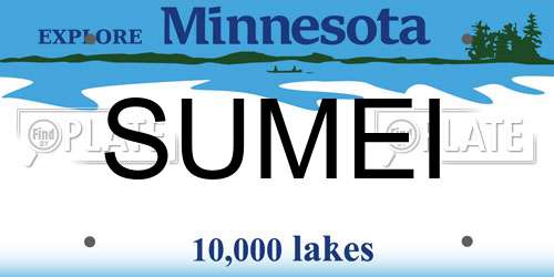 SUMEI Minnesota License Plate