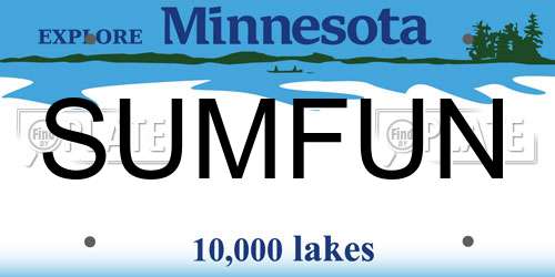 SUMFUN Minnesota License Plate