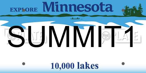 SUMMIT1 Minnesota License Plate