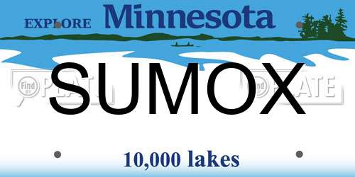 SUMOX Minnesota License Plate