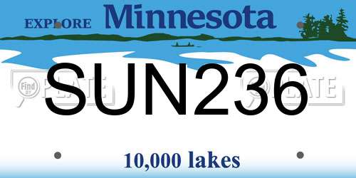 SUN236 Minnesota License Plate