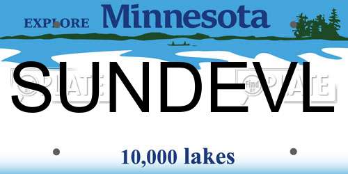SUNDEVL Minnesota License Plate