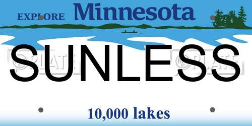 SUNLESS Minnesota License Plate
