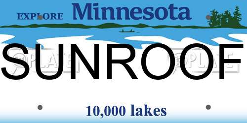 SUNROOF Minnesota License Plate
