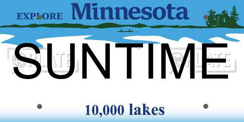 SUNTIME Minnesota License Plate