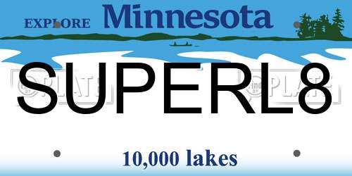 SUPERL8 Minnesota License Plate