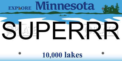 SUPERRR Minnesota License Plate