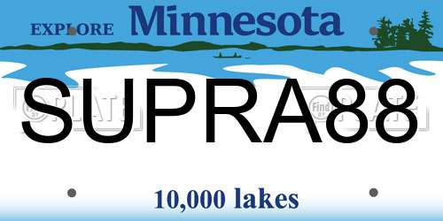 SUPRA88 Minnesota License Plate