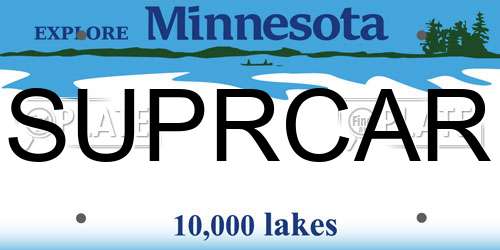 SUPRCAR Minnesota License Plate