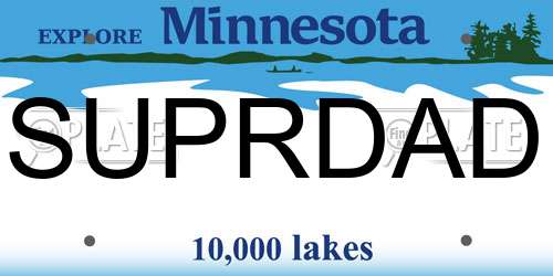 SUPRDAD Minnesota License Plate