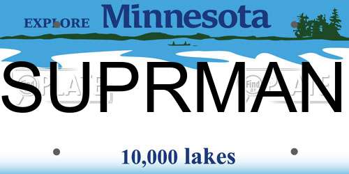 SUPRMAN Minnesota License Plate
