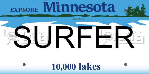 SURFER Minnesota License Plate