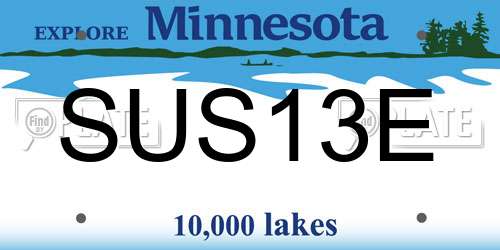 SUS13E Minnesota License Plate