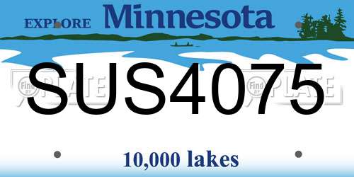 SUS4075 Minnesota License Plate