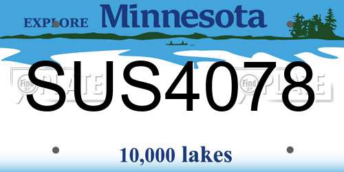 SUS4078 Minnesota License Plate