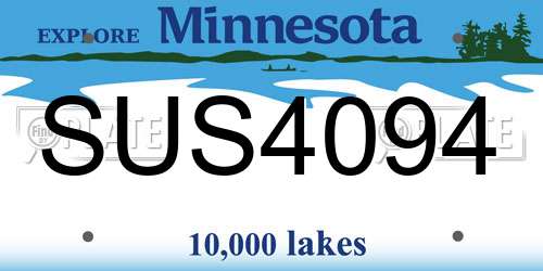 SUS4094 Minnesota License Plate