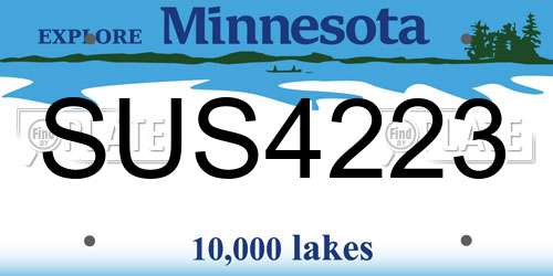 SUS4223 Minnesota License Plate