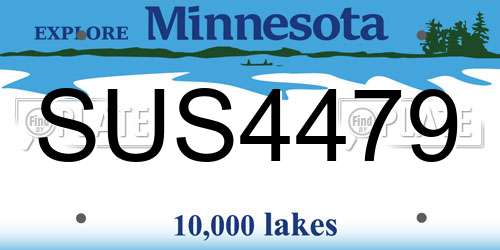 SUS4479 Minnesota License Plate