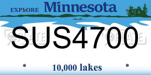 SUS4700 Minnesota License Plate