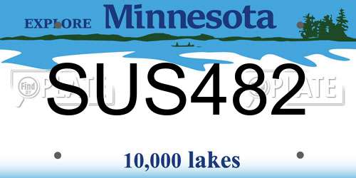 SUS482 Minnesota License Plate