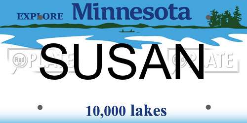 SUSAN Minnesota License Plate