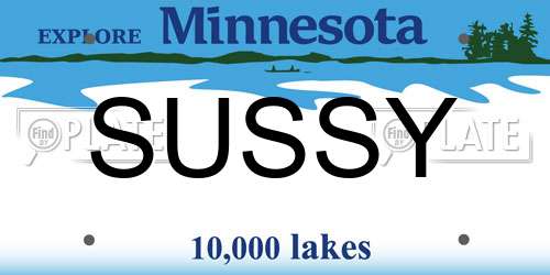 SUSSY Minnesota License Plate