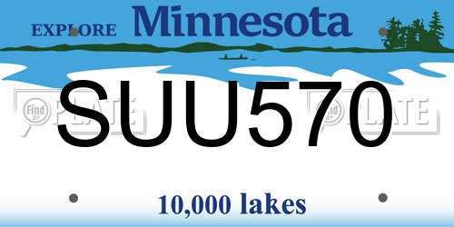SUU570 Minnesota License Plate