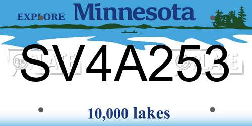 SV4A253 Minnesota License Plate