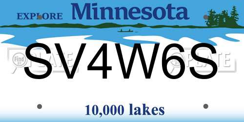 SV4W6S Minnesota License Plate