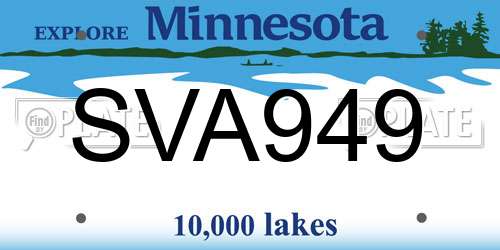 SVA949 Minnesota License Plate